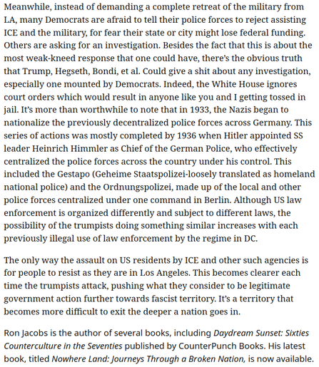 FOXNews, US Gestapo, & the Lies They Tell & Enforce
https://www.counterpunch.org/2025/06/13/foxnews-the-us-gestapo-and-the-lies-they-tell-and-enforce

🇺🇲 🇬🇧 🇨🇦 #Christofascism #transgenocide

🏳️‍⚧️ #TransLivesMatter
https://mastodon.social/@persagen/114186381298087870

Collaborate, advocate, educate, resist
#socialism #unionize #solidarity

#SanctuaryCity #TransSanctuary #TransRefugia