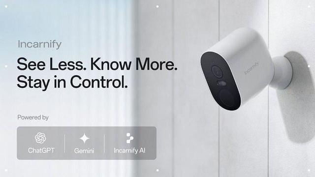 Incarnify smart camera mounted on a wall