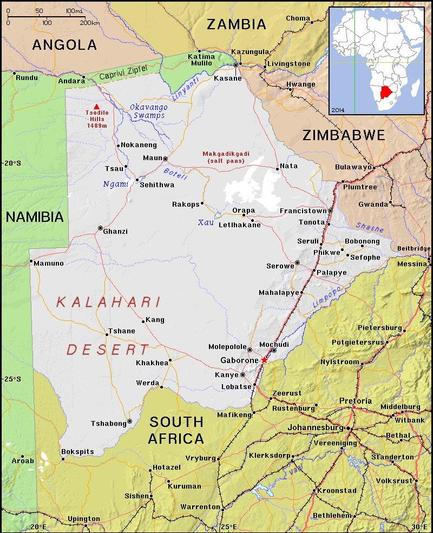 A map showing the location of Botswana
Credit https://ian.macky.net/pat/