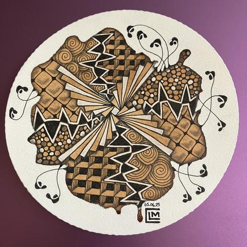 Finished tile after graphite shading is complete