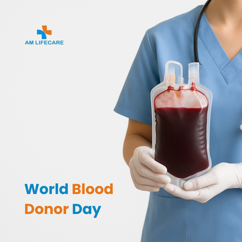 Today is World Blood Donor Day – celebrate the gift of life. 
Every blood donation can save up to three lives. It’s a simple act of kindness that makes a big difference. Let’s spread awareness and encourage safe, regular donations for a healthier tomorrow.

👉 Explore AM LifeCare’s health monitoring tools to stay donation-ready: https://amlifecare.com/shop/

#AMLifeCare #WorldBloodDonorDay #GiveBloodSaveLives #HealthAwareness #HomeHealthcare #HealthAtHome #HomeHealthcare #HealthcareProducts #PersonalHealth