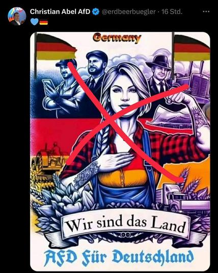 Christian Abel AfD & @erdbeerbuegler - 16 Std.

Germany 

Wir sind das Land

AfD für Deutschland


