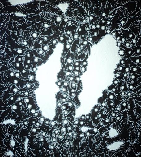 Abstract black-and-white painting