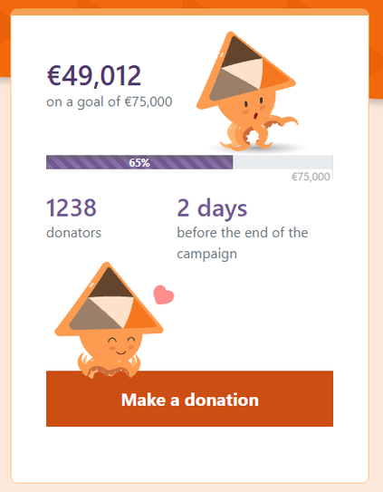 peertube donation count shows $49,012 