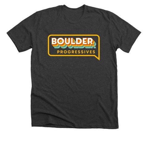 A gray Boulder Progressives t-shirt