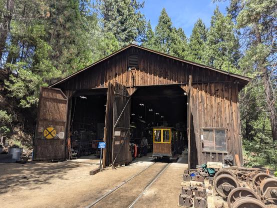 An engine house in the forest