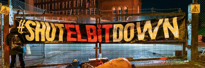 #ShutElbitDown 

Banner text. 

by Palestine Action. 
https://linktr.ee/pal_action
