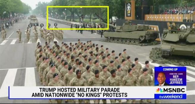 Box shows large empty areas along the parade route.