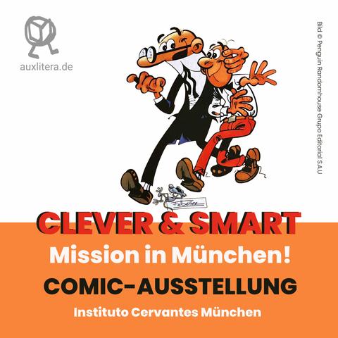 die beiden comic-figuren gehen arm in arm auf mission