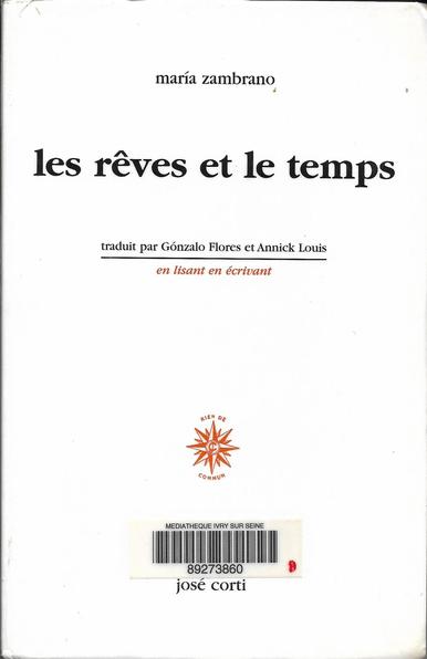 María Zambrano, Les rêves et le temps