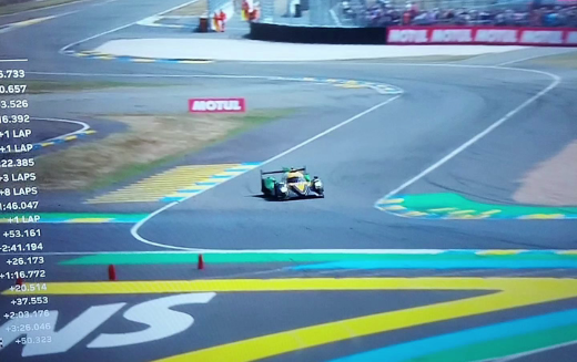 Samochód Inter Europol Competition na ostatnich zakrętach wyścigu Le Mans 2025