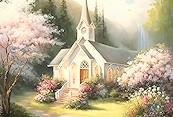 A beautiful church scene painting 