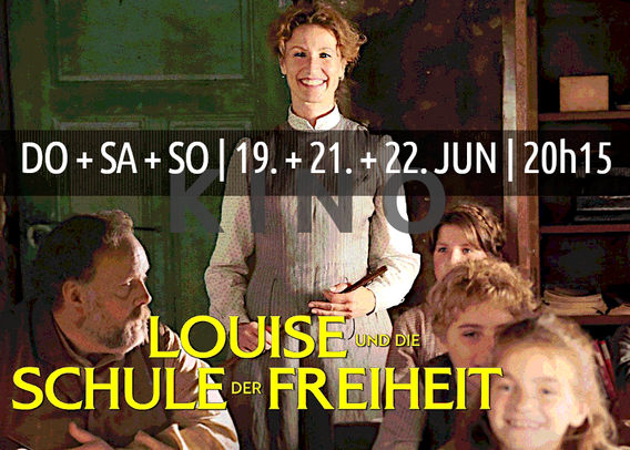 Die Lehrerin Louise lächelnd hinter einer Reihe von Schülern.
Hinweis auf den Film "Louise und die Schule der Freiheit". 19., 21. und 22. Juni, jeweils 20:15 Uhr, im Kino.
