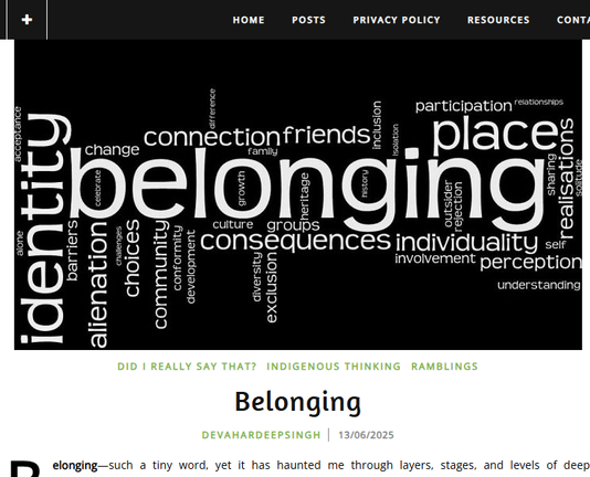 Graphic with words that are synonyms of the word Belonging. Connection, friends, identity, choices are some of the words displayed.