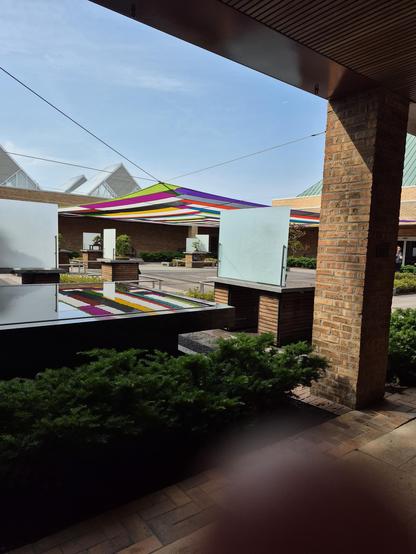 Artist #RachelHayes, based in Tulsa, Oklahoma, created three site-specific installations of vibrant and #textured textiles to custom-fit the Chicago Botanic Garden's main campus and Farm on Ogden location. Each work creates an environment to explore and meander. Inspired by modern quilts, abstract painting, stained glass, and covered open-air bazaars around the world, this handmade artwork intimately responds to the