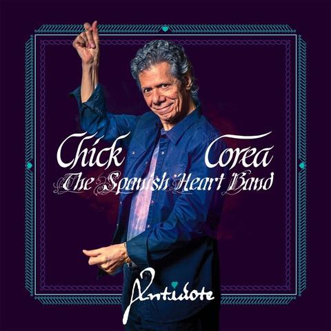 An image of the cover of the record album 'The Spanish Heart Band - Antidote' by Chick Corea