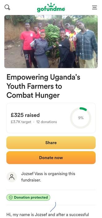A gofundme page raising money for land