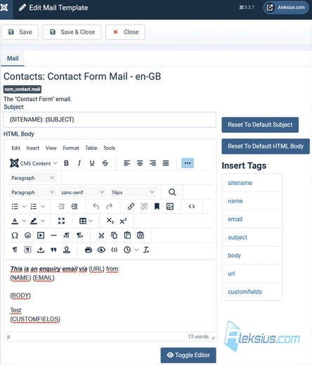 Mail Templates