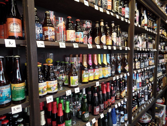 Racks and racks of Belgian beer