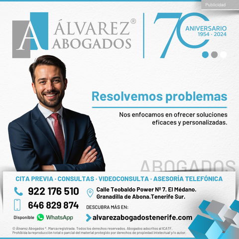 En Alvarez Abogados Tenerife resolvemos problemas. Nos enfocamos en ofrecer soluciones eficaces y personalizadas, adaptándonos a las necesidades específicas de cada cliente y buscando siempre la mejor estrategia legal para lograr sus objetivos.
https://alvarezabogadostenerife.com 

#alvarezabogados #abogados #Tenerife #Canarias #TenerifeSur #abogadostenerife #tenerifelegal #derechotenerife #legal 
