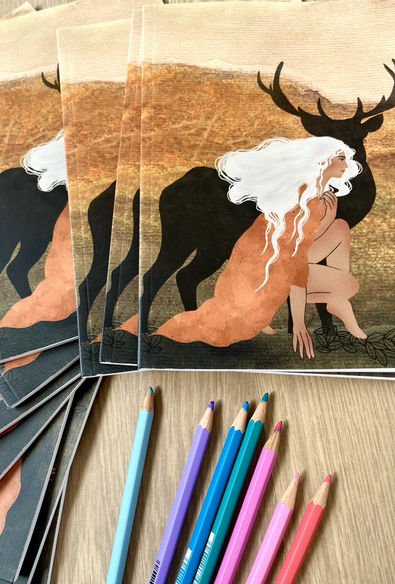 Carnet cerf femme papeterie