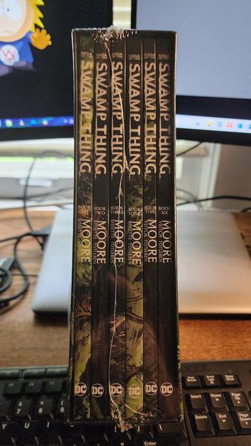 6-volume collection of Alan Moore's "Saga of The Swamp Thing" with theart of Stephen Bissette, John Totleben, Rick Veitch, and Alfredo Alcala.