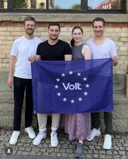 Die vier Direktkandidierenden für Volt Stuttgart für die Landtagswahl 2026 in Baden-Württemberg