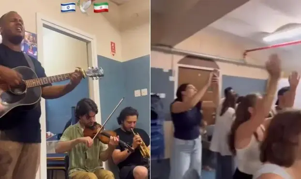 Cristãos judeus adoram a Jesus em abrigos antibombas durante ataques entre Israel e Irã, clamando por paz em meio ao conflito. Foto: Instagram/Emanuel Roro