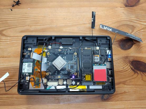 the open back of my black mnt pocket reform with a bunch of antennas sticking out