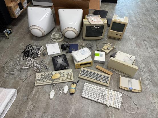 A bunch of old Macs and mac stuff