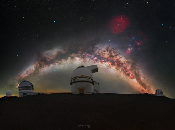 La voie lactée vu du volcan Hawaïen Mauna Kea