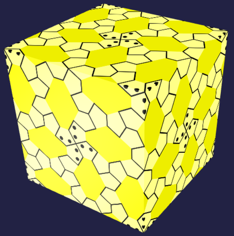 A cube with a turtle tiling