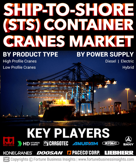 Ship-to-Shore (STS) Container Cranes Market
Ship-to-Shore (STS) Container Cranes Market Size, Share & Industry Analysis, By Product Type (High Profile Cranes and Low Profile Cranes), By Power Supply (Diesel, Electric, and Hybrid), By Outreach (Up to 40m, 40m to 49m, 50m to 60m, and Greater than 60m), By Lifting Capacity (Panamax STS Cranes, Post Panamax STS Cranes, and Super-Post Panamax STS Cranes), and Regional Forecast, 2025 – 2032