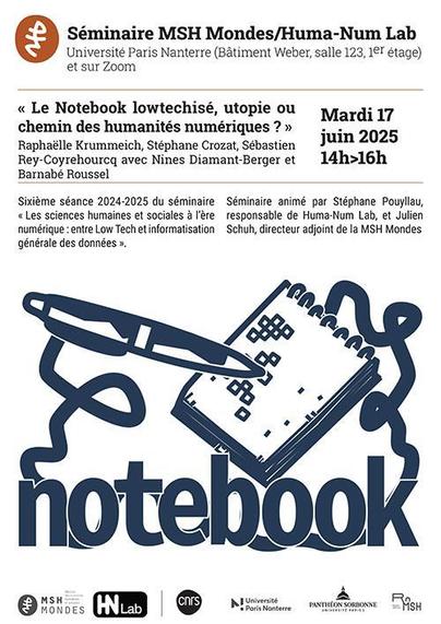 Affiche de présentation de la conférence du 17 juin 2025 du séminaire MSH-Mondes/Huma-num lab.