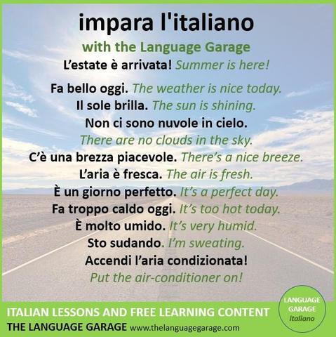 Italian vocabulary for summer weather, image of a highway on a hot summer day