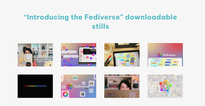 a screenshot showing a section of my website with downloadable stills