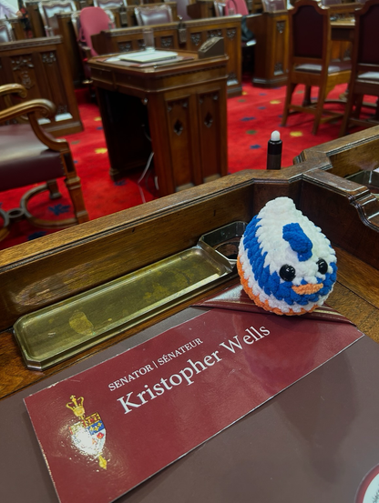Oilers emotional support chicken in the Senate of Canada