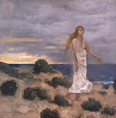 Pierre Puvis de Chavannes,  Femme sur la plage (1887) - Source : Musée de l’Hermitage