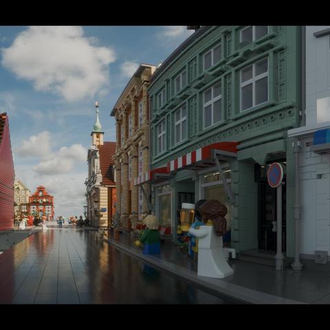 Custom LEGO model of buildings in Lüneburg, Germany, by Benjamin Albrecht from albrick.de