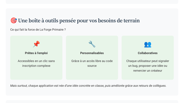 Copie d'écran de l'article La Forge Primaire
