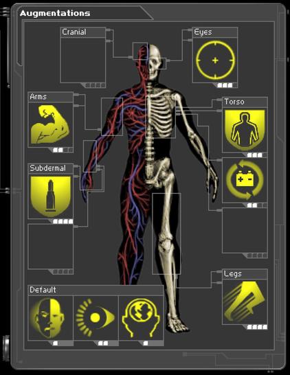 F3 - Ballistic Protection (Level 4)
F6 - Microfibral Muscle (Level 2)
F7 - Speed Enhancement (Level 4)
F8 - Targeting (Level 3)
F9 - Energy Shield (Level 3)
F10 - Power Recirculator (Level 2)
F12 - Light (Level 2)

