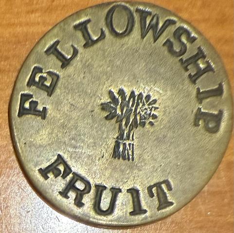 Fruit Token used in London by porters 