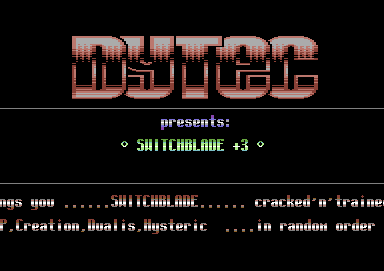 Screenshot of "Switchblade" - Crack: Dynamic Technologies - DYTEC (DTC) - Published by Gremlin Graphics Software Ltd. on Commodore 64 (1991)