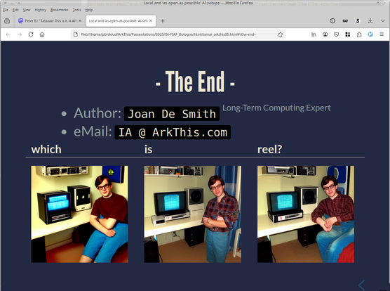 3 computer generated images of someone sitting in front of something tech-ish. The images are very identical, yet very different - and there are legends and mysteries around these photos... such as: their timestamp is identical to the very second! 🤓️