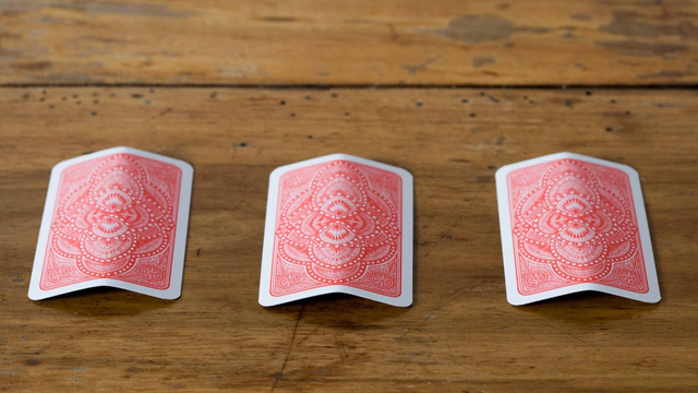 Three cards, signifying Three-Card Monte