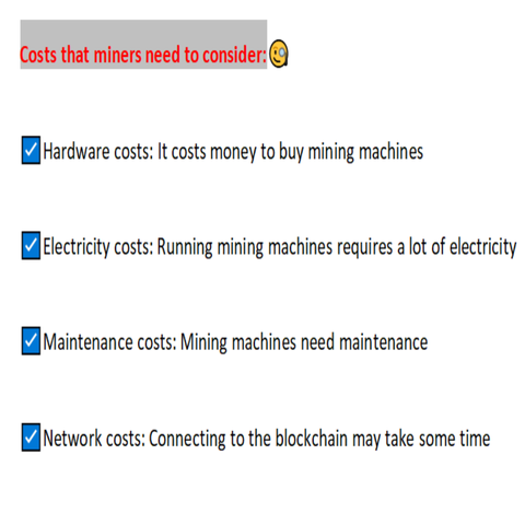 What are the costs of mining?