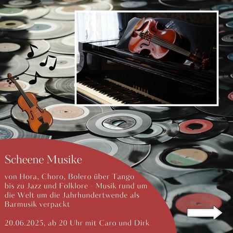 Scheene Musike – Von Hora, Choro, Bolero über Tango bis zu Jazz und Folklore 
 20.06.2025, ab 20 Uhr Lernwerkstatt, Haus 31, Franckesche Stiftungen