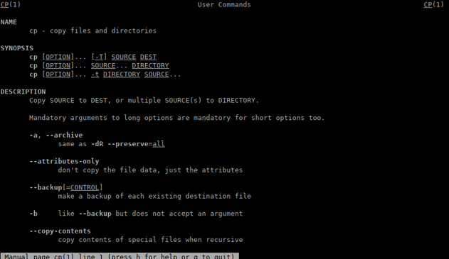 coreutils cp linux