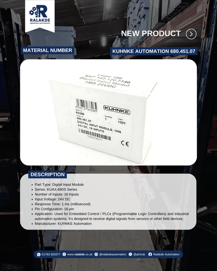 Spesification of KUHNKE AUTOMATION 680.451.07 from Ralakde Industrial Electronics