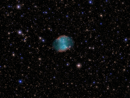 M27 - Dumbbell Nebula - image processed by the Odyssey Pro. 
